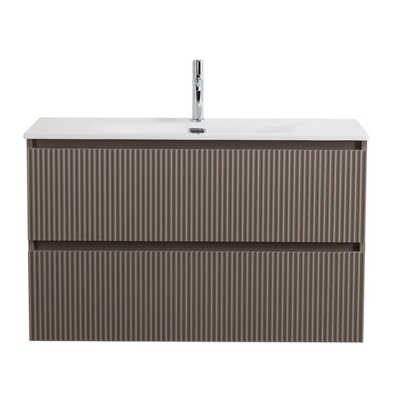 Тумба подвесная с раковиной BelBagno 100 см UNO-1000-2C-SO-СO (раковина CZR-8073-100) бежевый матовый - фото 