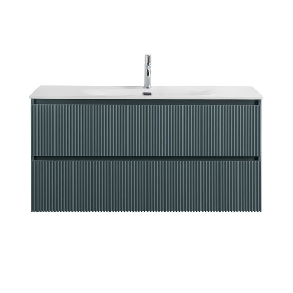 Тумба подвесная с раковиной-столешницей BelBagno 120 см UNO-1200-2C-SO-AO (раковина BB-8099-120) голубой матовый - фото 