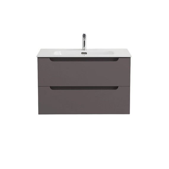 Тумба подвесная с раковиной BelBagno 90 см ETNA-900-2C-SO-GSO (раковина BB-8099-90) тёмно-серый матовый - фото 