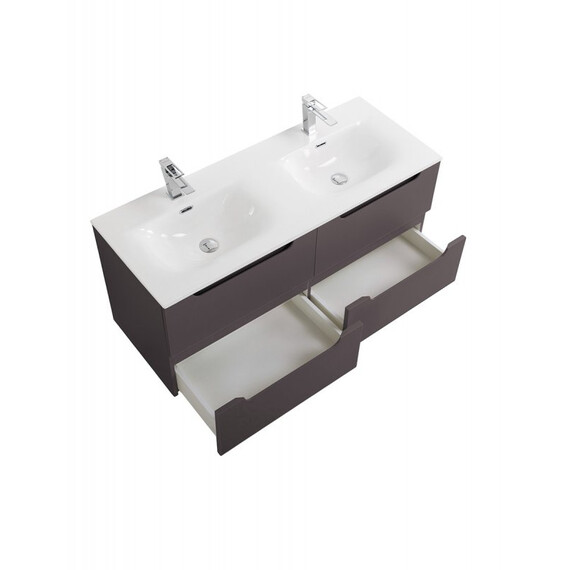 Тумба подвесная с раковиной BelBagno 120 см ETNA-1200-4C-SO-2-GSO (раковина BB1200-2-ETL) тёмно-серый матовый - фото 