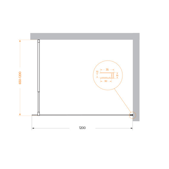 Душевая перегородка BelBagno 120 см KRAFT-L-1-120-C-Cr, хром/прозрачное - фото 4