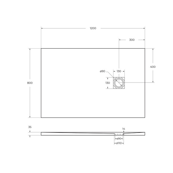 Каменный поддон BelBagno 120x80 см TRAY-MR-UNO-AH-120/80-35-W-NO - фото 5