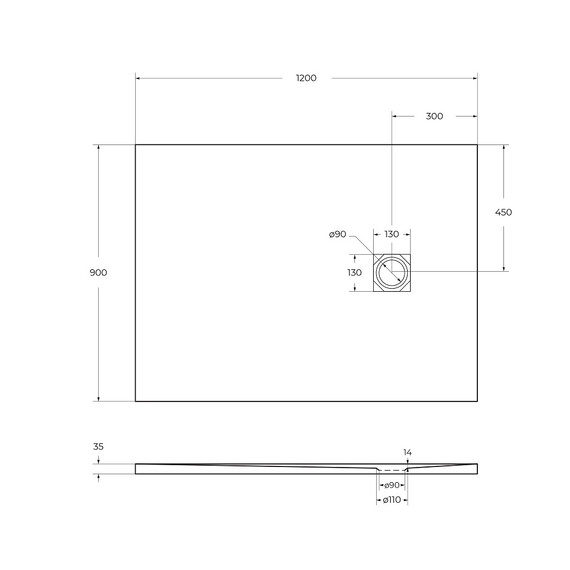 Каменный поддон BelBagno 120x90 см TRAY-MR-UNO-AH-120/90-35-W-NO - фото 5