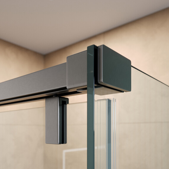 Душевое ограждение BelBagno 100x90 см SOFT_CLOSE-1-AH-1-100/90-C-GM, оружейная сталь/прозрачное - фото 8