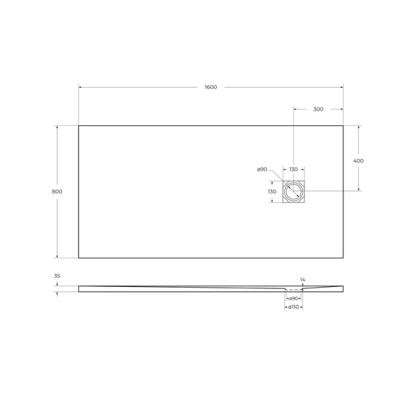 Каменный поддон BelBagno 160x80 см TRAY-MR-UNO-AH-160/80-35-W-NO - фото 5