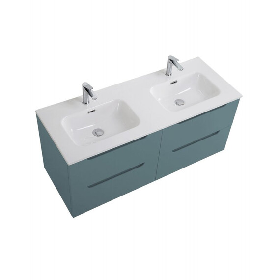 Тумба подвесная с раковиной BelBagno 120 см ETNA-1200-4C-SO-2-AO (раковина BB-8099-120-2) голубой матовый - фото 
