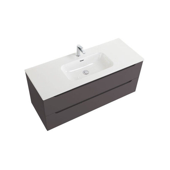 Тумба подвесная с раковиной-столешницей BelBagno 100 см ETNA-1000-2C-SO-GSO (раковина BB1000ETL) тёмно-серый матовый - фото 