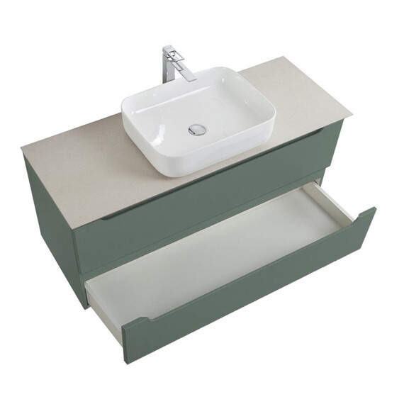 Тумба подвесная с раковиной-столешницей BelBagno 100 см ETNA-1000-2C-SO-VO (раковина LOV-1000-LVB) еловый матовый - фото 
