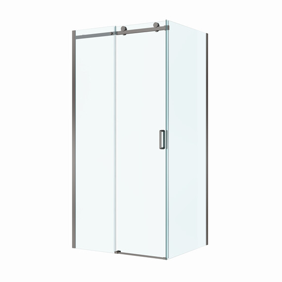 Душевое ограждение BelBagno 110x80 см SOFT_CLOSE-2-AH-1-110/80-C-GM, оружейная сталь/прозрачное - фото 4