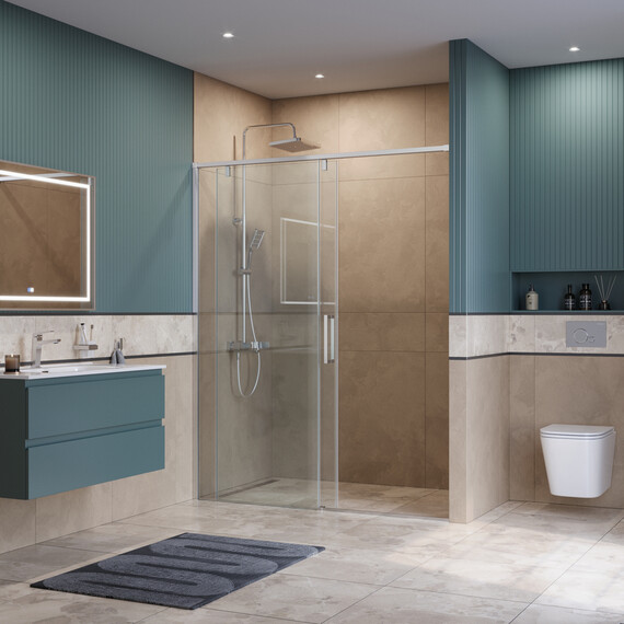 Душевая дверь BelBagno 150 см SOFT_CLOSE-1-BF-1-150-C-Cr, хром/прозрачное - фото 3