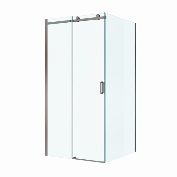 Душевое ограждение BelBagno 100x100 см SOFT_CLOSE-2-A-1-100-C-GM, оружейная сталь/прозрачное - фото 4