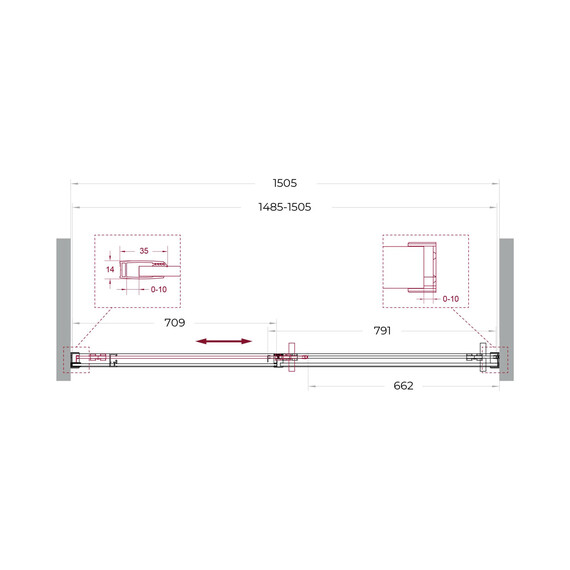 Душевая дверь BelBagno 150 см SOFT_CLOSE-1-BF-1-150-C-Cr, хром/прозрачное - фото 11