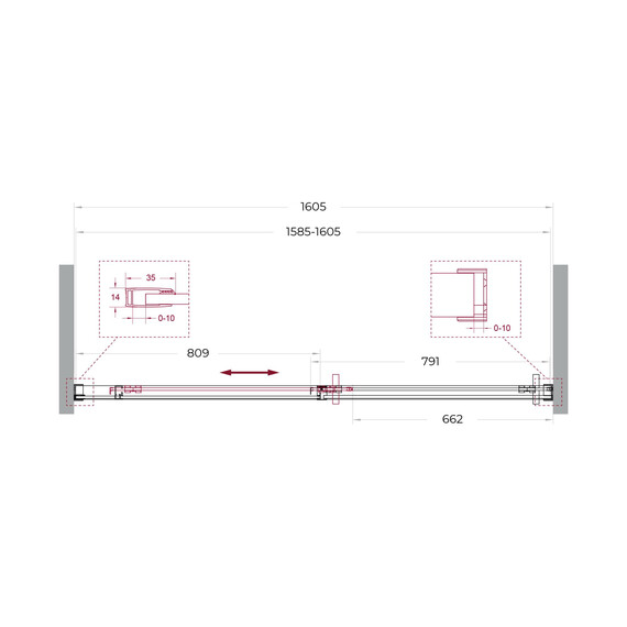 Душевая дверь BelBagno 160 см SOFT_CLOSE-1-BF-1-160-C-GM, оружейная сталь/прозрачное - фото 11