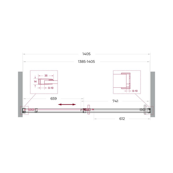 Душевая дверь BelBagno 140 см SOFT_CLOSE-1-BF-1-140-C-GM, оружейная сталь/прозрачное - фото 11