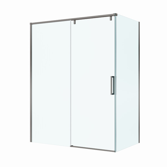 Душевое ограждение BelBagno 160x80 см SOFT_CLOSE-1-AH-1-160/80-C-GM, оружейная сталь/прозрачное - фото 4