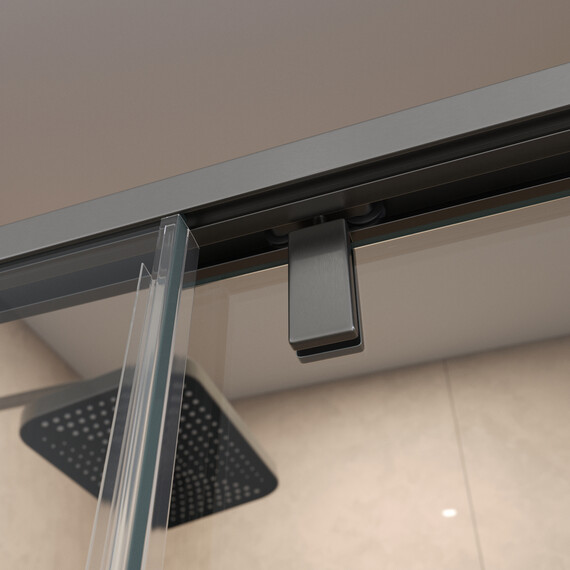 Душевое ограждение BelBagno 160x80 см SOFT_CLOSE-1-AH-1-160/80-C-GM, оружейная сталь/прозрачное - фото 7