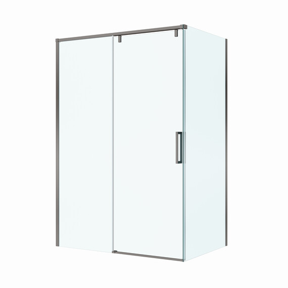 Душевое ограждение BelBagno 130x80 см SOFT_CLOSE-1-AH-1-130/80-C-GM, оружейная сталь/прозрачное - фото 4