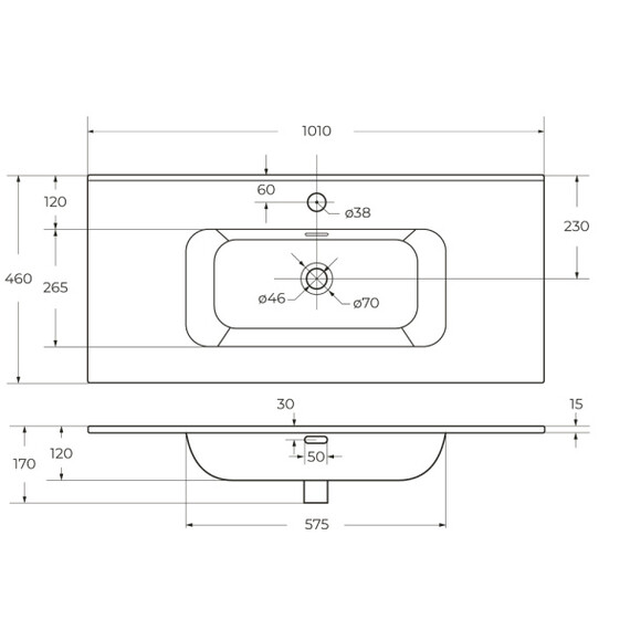 Тумба подвесная с раковиной-столешницей Cezares 100 см ECO-CER-N-1000-2C-SO-GCO-P (раковина CZR-8095-100) серо-бежевый матовый - фото 4