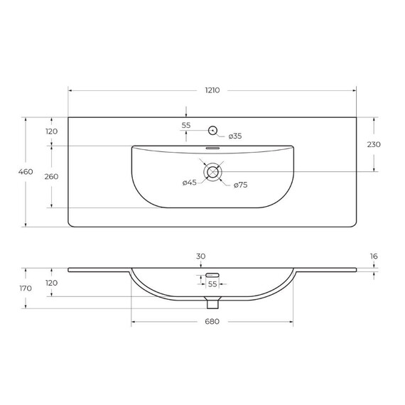 Тумба подвесная с раковиной-столешницей BelBagno 120 см UNO-1200-2C-SO-AO (раковина BB-8099-120) голубой матовый - фото 4