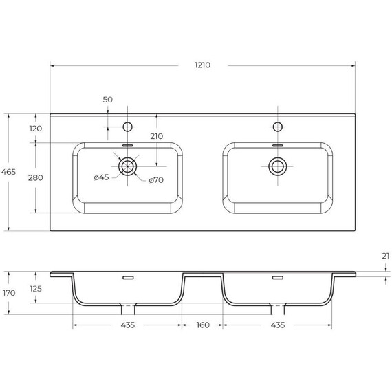 Тумба подвесная с раковиной BelBagno 120 см ETNA-1200-4C-SO-2-VO (раковина BB1200-2-ETL) еловый матовый - фото 4