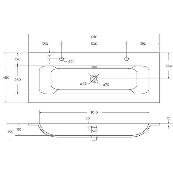 Тумба подвесная с раковиной BelBagno 120 см UNO-1200-2C-SO-AO (раковина CZR-8073-120-1-2) голубой матовый - фото 4