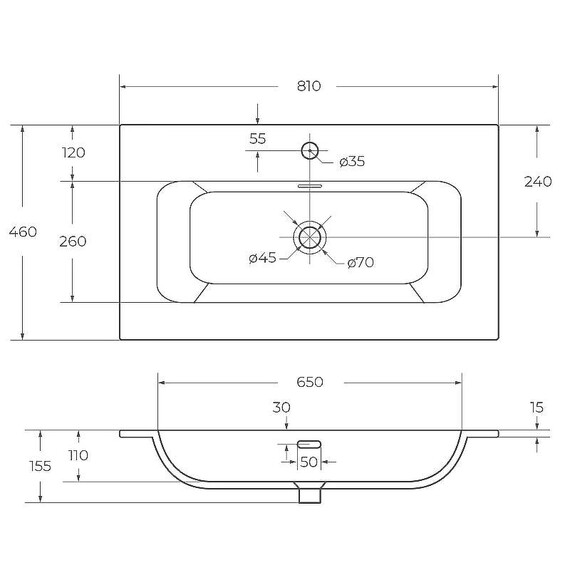 Тумба подвесная с раковиной Cezares 80 см ECO-CER-N-800-2C-SO-GAO-P (раковина CZR-8073-80) серо-голубой матовый - фото 4