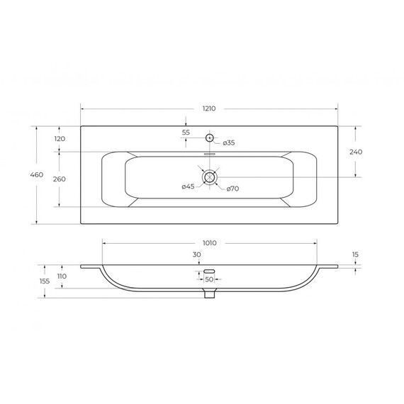 Тумба подвесная с раковиной BelBagno 120 см UNO-1200-2C-SO-GSO (раковина CZR-8073-120) тёмно-серый матовый - фото 4
