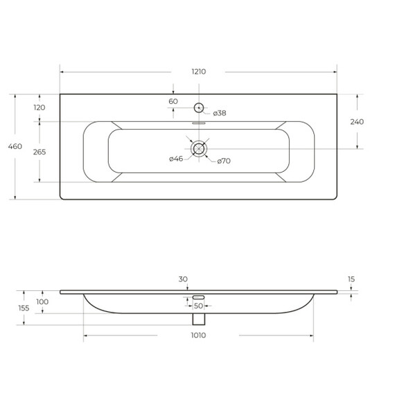 Тумба подвесная с раковиной Cezares 120 см ECO-CER-N-1200-2C-SO-GCO-P (раковина CZR-8073-120) серо-бежевый матовый - фото 4
