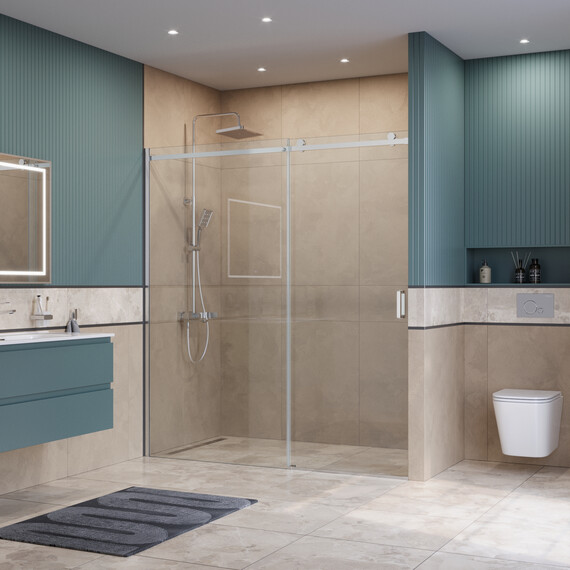 Душевая дверь BelBagno 180 см SOFT_CLOSE-2-BF-1-180-C-Cr, хром/прозрачное - фото 2