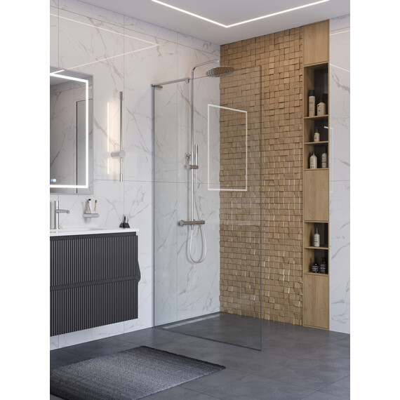 Душевая перегородка BelBagno 100 см UNO-L-1-TB-100-C-Cr, хром/прозрачное - фото 2