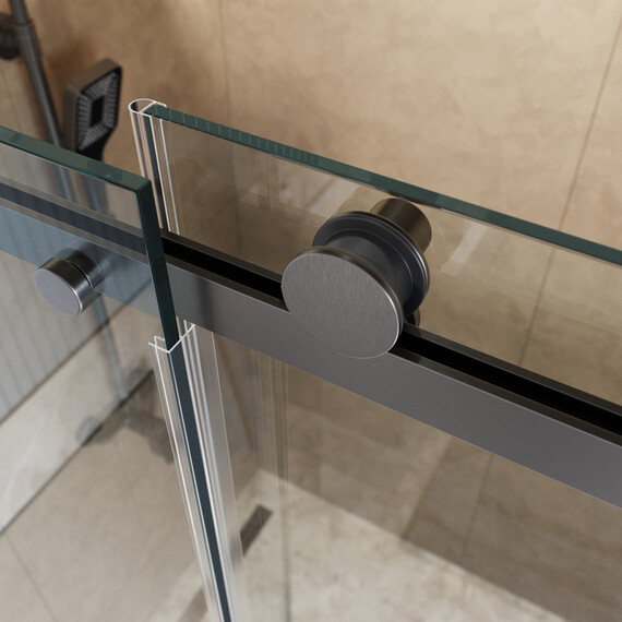 Душевое ограждение BelBagno 130x90 см SOFT_CLOSE-2-AH-1-130/90-C-GM, оружейная сталь/прозрачное - фото 9