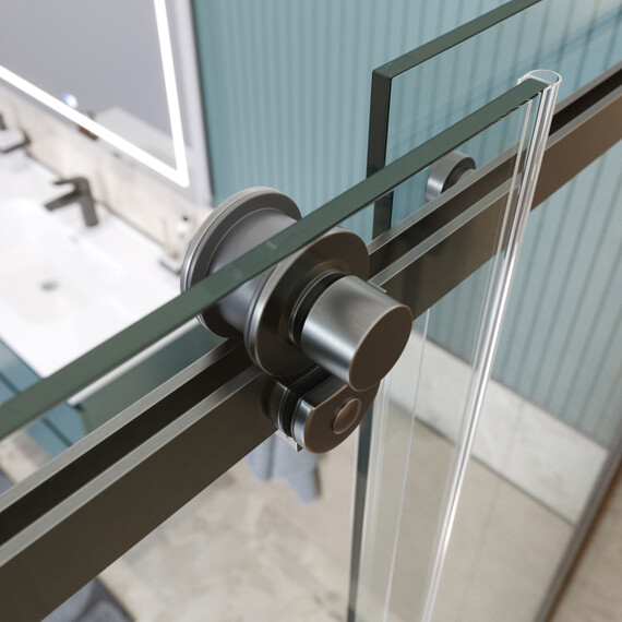 Душевая дверь BelBagno 150 см SOFT_CLOSE-2-BF-1-150-C-GM, оружейная сталь/прозрачное - фото 10