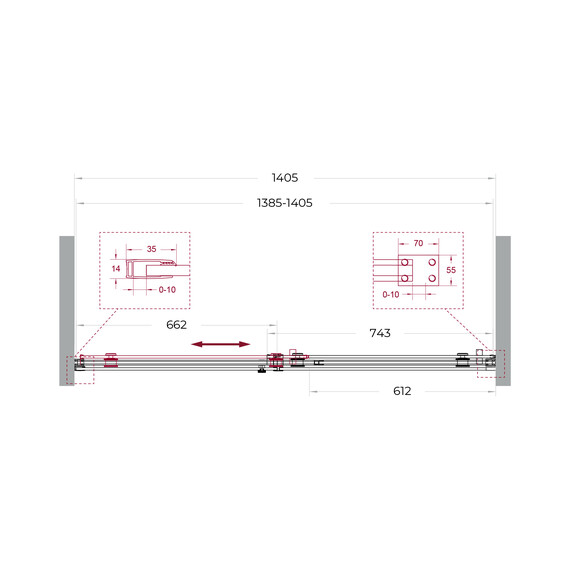 Душевая дверь BelBagno 140 см SOFT_CLOSE-2-BF-1-140-C-Cr, хром/прозрачное - фото 12