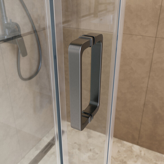 Душевое ограждение BelBagno 130x90 см SOFT_CLOSE-2-AH-1-130/90-C-GM, оружейная сталь/прозрачное - фото 5