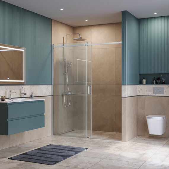 Душевая дверь BelBagno 160 см SOFT_CLOSE-2-BF-1-160-C-Cr, хром/прозрачное - фото 3