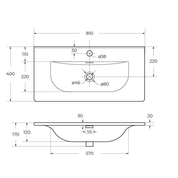 Тумба подвесная с раковиной BelBagno 80 см UNO-MINI-800-2C-SO-AO, голубой матовый - фото 4