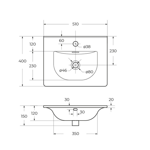 Тумба подвесная с раковиной BelBagno 50 см UNO-MINI-500-2C-SO-AO, голубой матовый - фото 4