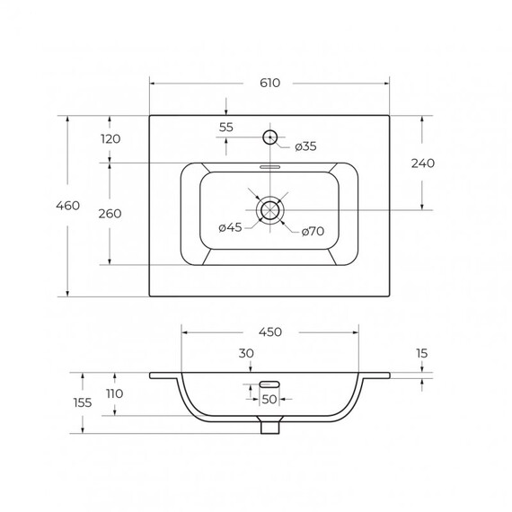 Тумба подвесная с раковиной BelBagno 60 см UNO-600-2C-SO-BO (раковина CZR-8073-60) Bianco Opaco - фото 4