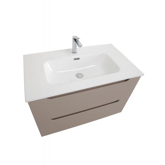 Тумба подвесная с раковиной-столешницей BelBagno 80 см ETNA-800-2C-SO-CO (раковина BB800ETL) бежевый матовый - фото 3