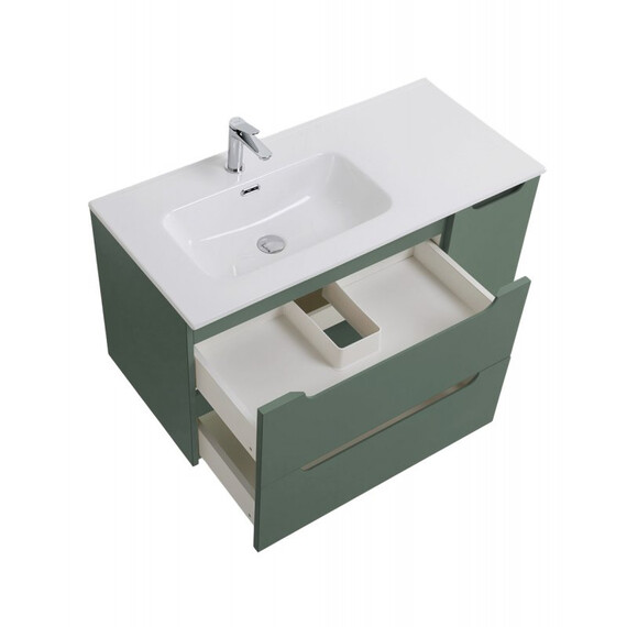 Тумба подвесная с раковиной-столешницей BelBagno 120 см ETNA-1200-2C-1A-SO-VO-L, еловый матовый - фото 3