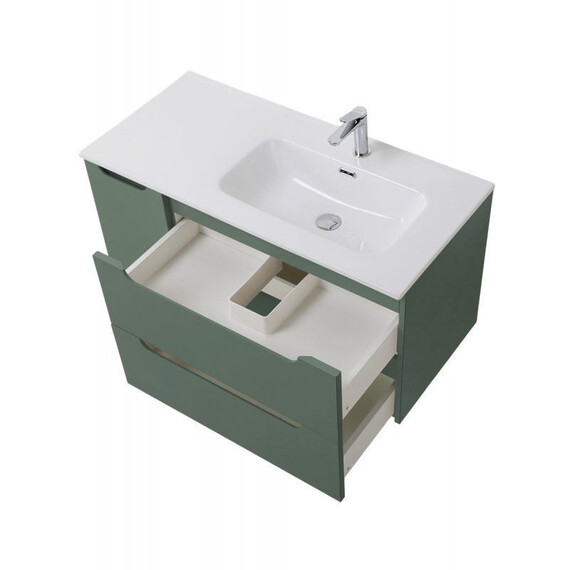 Тумба подвесная с раковиной-столешницей BelBagno 120 см ETNA-1200-2C-1A-SO-VO-R, еловый матовый - фото 3