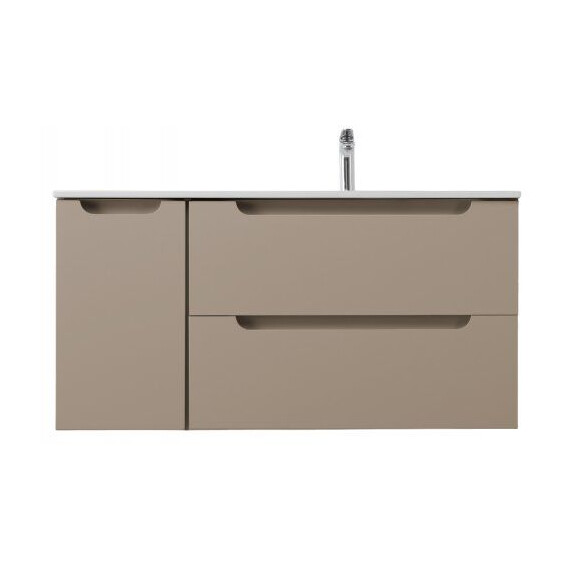 Тумба подвесная с раковиной-столешницей BelBagno 120 см ETNA-1200-2C-1A-SO-CO-R, бежевый матовый - фото 