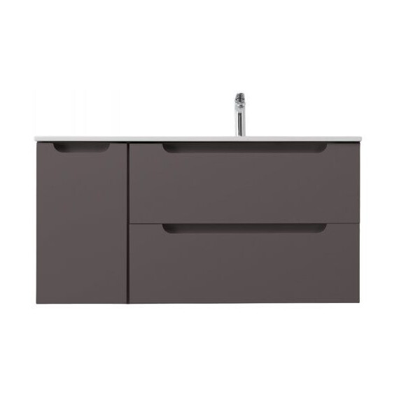 Тумба подвесная с раковиной-столешницей BelBagno 120 см ETNA-1200-2C-1A-SO-GSO-R, тёмно-серый матовый - фото 