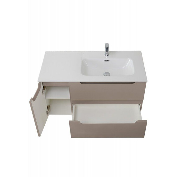 Тумба подвесная с раковиной-столешницей BelBagno 120 см ETNA-1200-2C-1A-SO-CO-R, бежевый матовый - фото 3