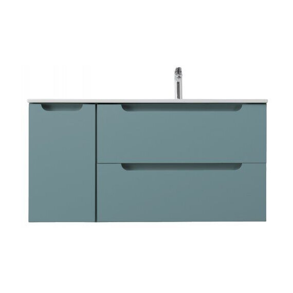 Тумба подвесная с раковиной-столешницей BelBagno 120 см ETNA-1200-2C-1A-SO-AO-R, голубой матовый - фото 