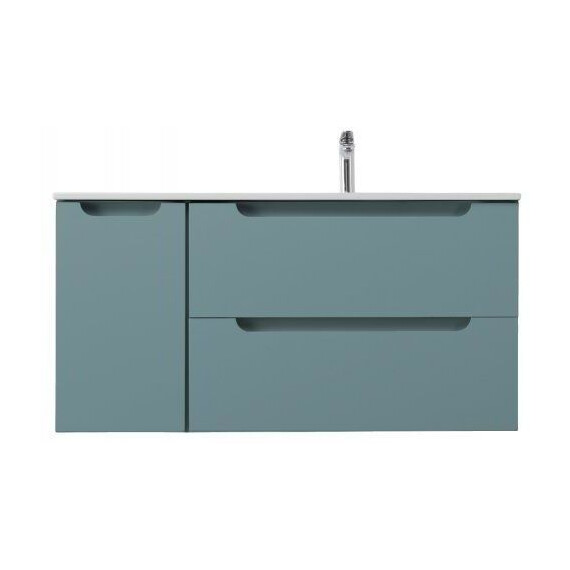 Тумба подвесная с раковиной-столешницей BelBagno 120 см ETNA-1000-2C-1A-SO-AO-R, голубой матовый - фото 