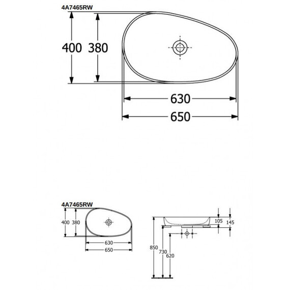 Раковина-чаша Villeroy&Boch Antao 65 см 4A7465RW (CeramicPlus) белый матовый - фото 14