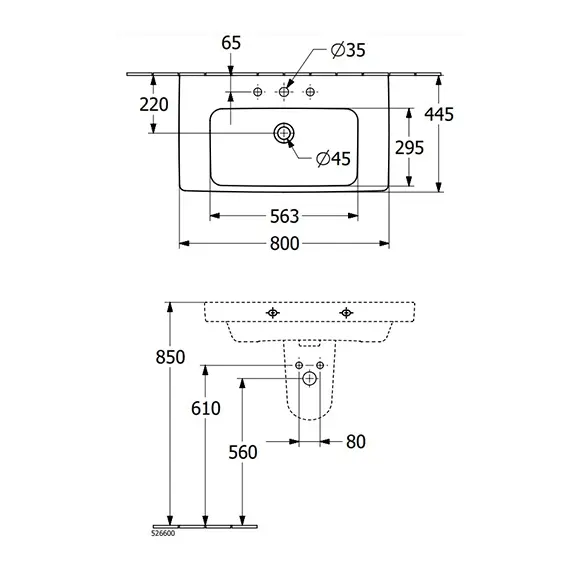 Раковина мебельная Villeroy&Boch Architectura 80 см 4A878001 - фото 10
