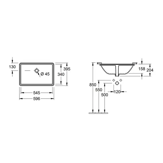 Раковина врезная под столешницу Villeroy&Boch Lunea 55 см 51225301 - фото 3