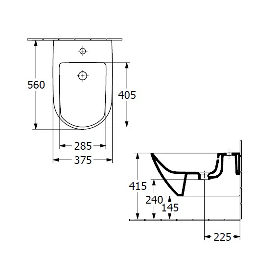 Биде подвесное Villeroy&Boch Antao 541100R7 (CeramicPlus) чёрный матовый - фото 7